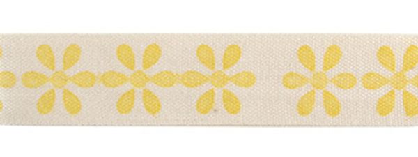 Лента хлопок с рисунком 16.0 мм / 5 шт по 3 метра, F8_015 Цветок, CLP-161 Gamma