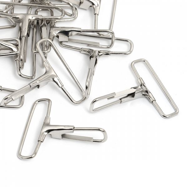 Карабин металл 38.0 мм (in), JX.79840, цв. никель, 100 шт