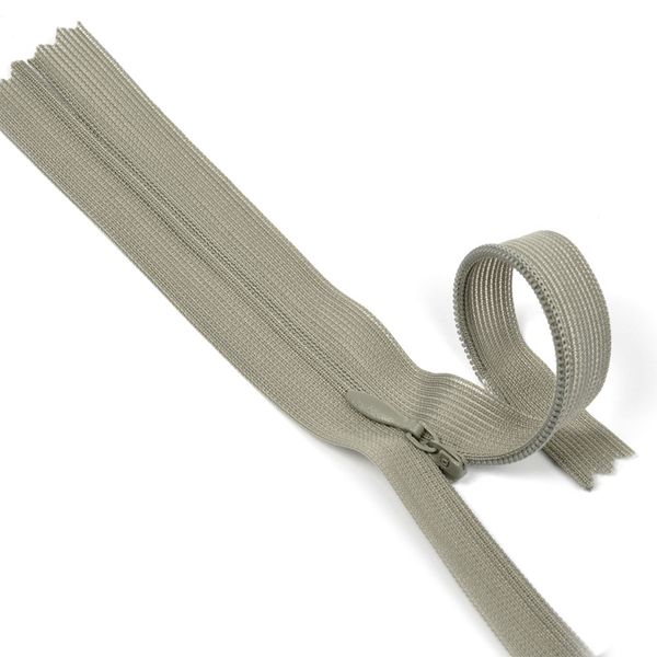 Молния потайная (скрытая) Т3 (3 мм) 1 зам., н/раз., 20 см, цв.F317 серый уп.50 шт