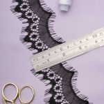 Кружево шантильи (реснички) на сетке 60 мм / 30 метров, черный, 3AR1279