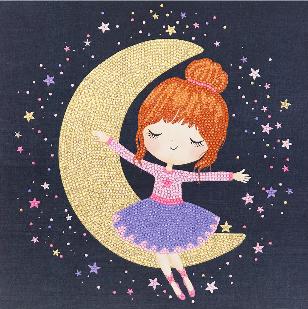 Алмазная (кристальная) мозаика Фрея, постер Лунная девочка, 30х30 см