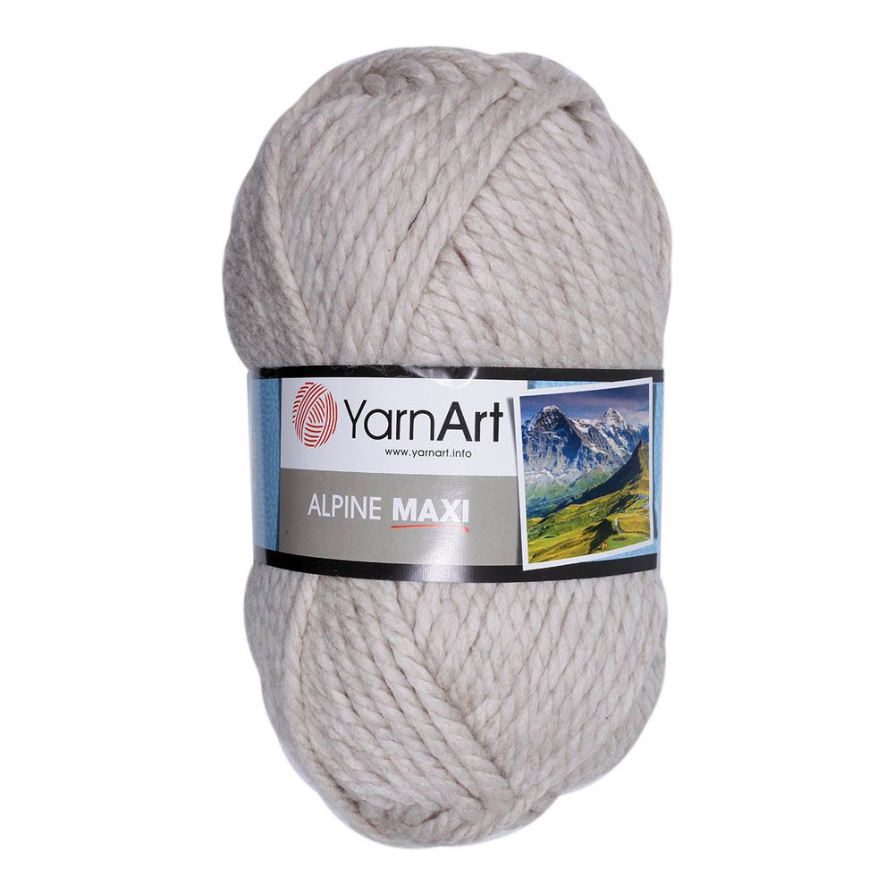 Пряжа YarnArt (ЯрнАрт) Alpine Maxi / уп.2 мот. по 250 г, 105м, 665 суровый