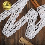 Кружево вязаное (тесьма) хлопковое 17 мм / 10 метров, TBY.1005, 01 белый, Kruzhevo