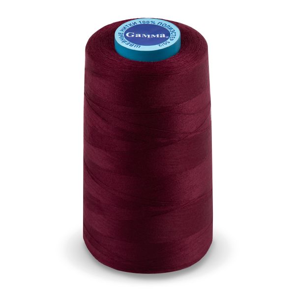 Нитки универсальные Gamma 50/2, 4570 м (5000 ярд) / 1 кат., 124 т.бордовый
