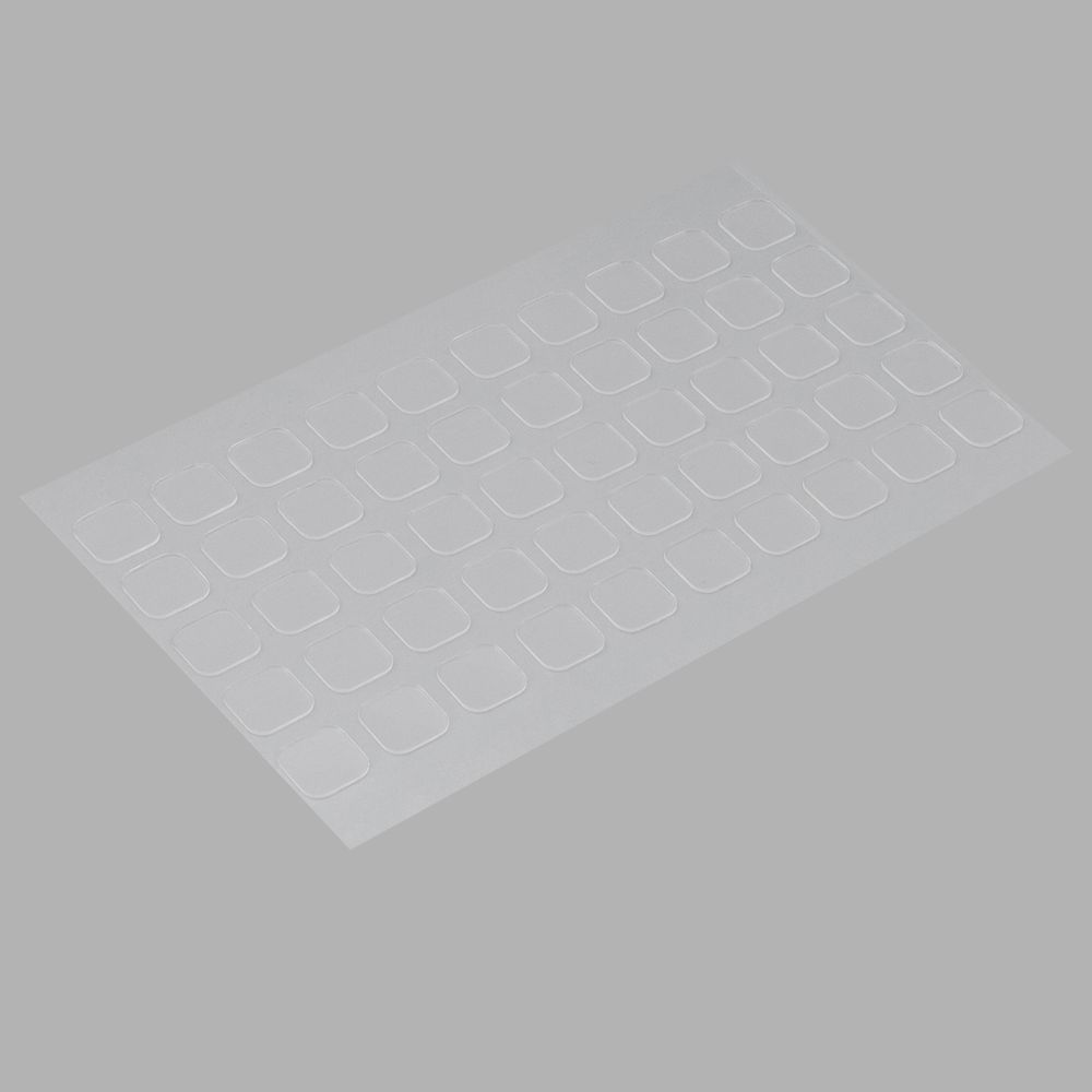 Прозрачные двусторонние клейкие пластины, форма квадрат,1х1см, 1 лист, 50 шт, 2AR23556