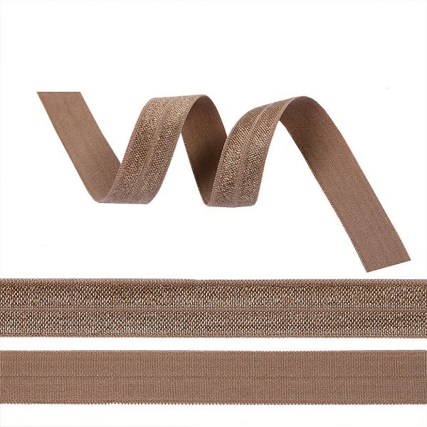 Резинка бельевая (окантовочная) блестящая 15.0 мм / 50 метров, F293 св.коричневый