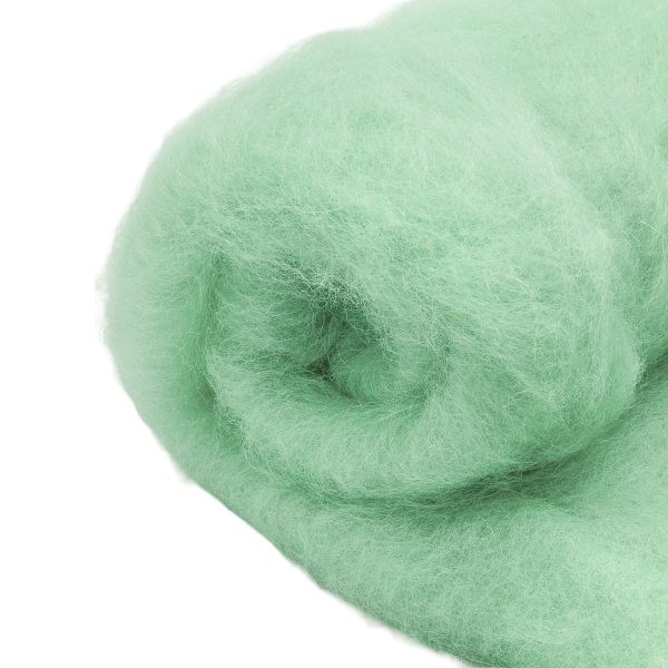 Шерсть для валяния Кардочес 100% п/тонк.шерсть, 100г Камтекс, 107 ментол