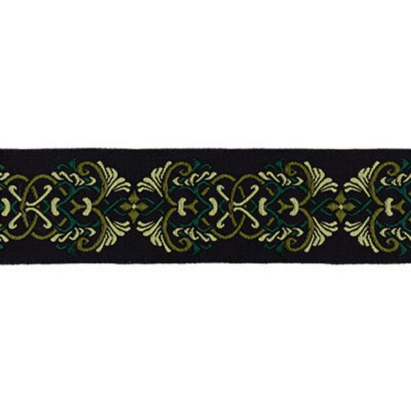 Лента (тесьма) жаккардовая 35.0 мм / 10±0.5 метров, зеленый/св.зеленый, Gamma TRJ-85