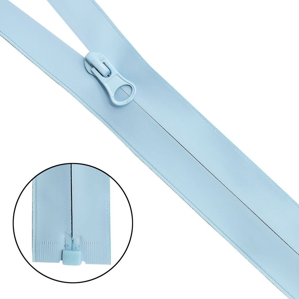 Молния спираль (витая) Т7 (7 мм) 1 зам., разъем., 60 см, скрытое звено, водонепрониц., 183 голубой, 5 шт