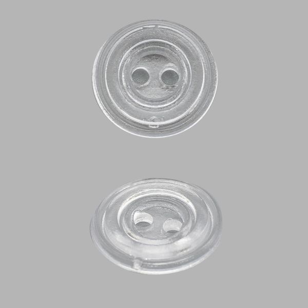 Пуговицы 2 прокола 17 мм, ПС, прозрачный, КЛ17-2, 1000 шт