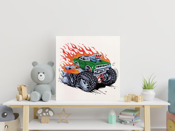 Алмазная (кристальная) мозаика Фрея, постер Монстр Трак 30х30 см