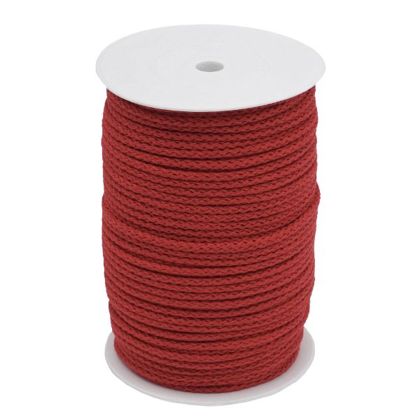 Шнур круглый х/б ⌀5.0 мм / 100 метров, 04 красный
