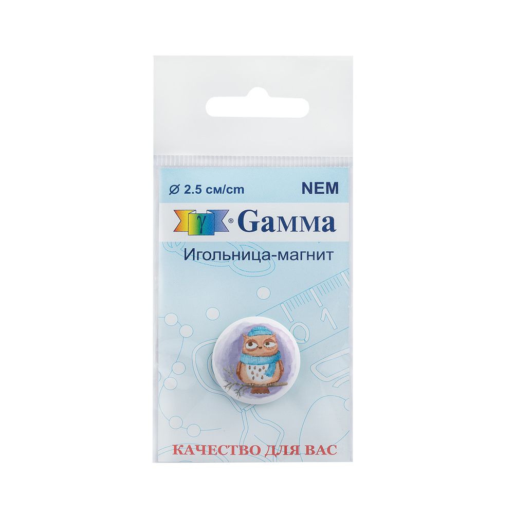 Игольница магнитная №36 Сова в шапке и шарфе, Gamma NEM
