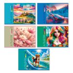 Альбом для рисования 100 г/м², A4 29.5х20.2 см, 40 л. на скобе 5 шт, 01713 МИКС Цветные фантазии, Светоч А258