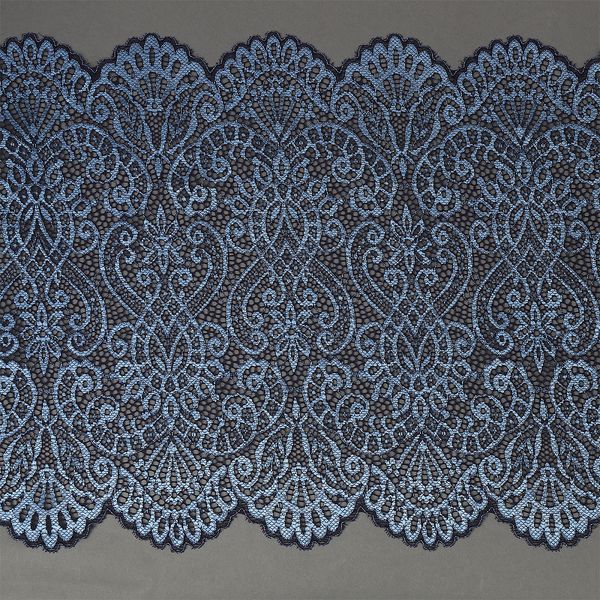 Кружево бельевое эластичное 240 мм / 25 м, TY.40992, цв.голубой, Kruzhevo