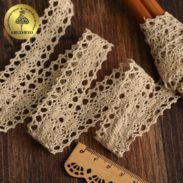 Кружево вязаное (тесьма) 20 мм / 10 метров, 6307-1 цв.36 св.бежевый, 10 м, Kruzhevo