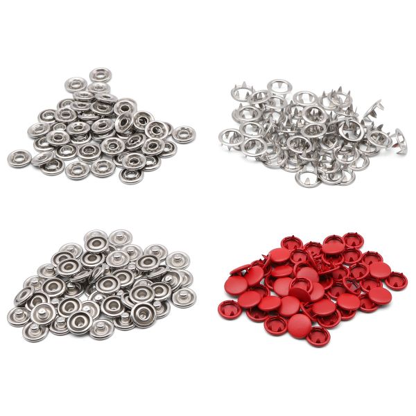 Кнопка рубашечная (джерси) закрытая ⌀9.5 мм, ≈144 шт, МЕТАЛЛ, эмаль, 162 красный матовый, NEW STAR