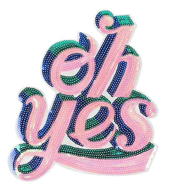 Термоаппликация J №12 на сетке с пайетками, 5 шт, J121A Oh yes 25х29 см, Gamma