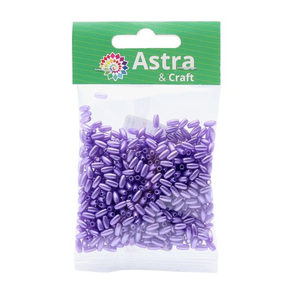 Бусины пластик (жемчуг) 3х6 мм, 15 г, Astra&Craft (фиолетовый), 4AR293/294