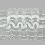 Лента (тесьма) шторная: сборка вафельная (1:2.5) 60 мм / 50 метров, (2 ряда петель, 4 шнура), прозрачный, C705M