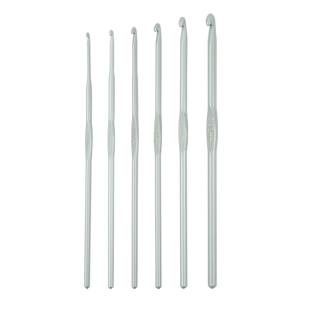 Набор крючков алюминий ⌀2-5 мм, мм 15 см, 6 шт, в чехле, 2.0; 2.5; 3.0; 3.5; 4.0; 5.0 мм, Gamma CHT-01