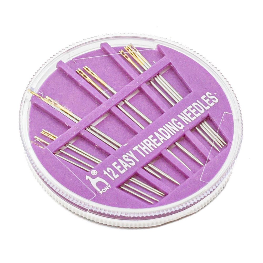 Иглы ручные с упрощенным вдеванием №4-8,12 шт, в розетке, Pony