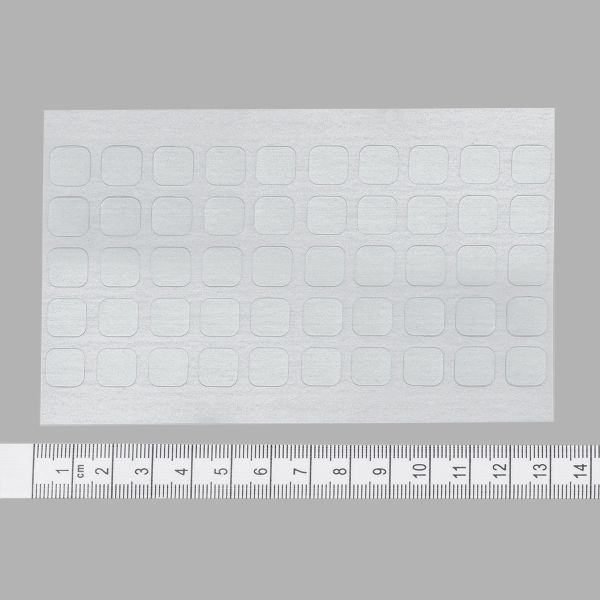 Прозрачные двусторонние клейкие пластины, форма квадрат,1х1см, 1 лист, 50 шт, 2AR23556