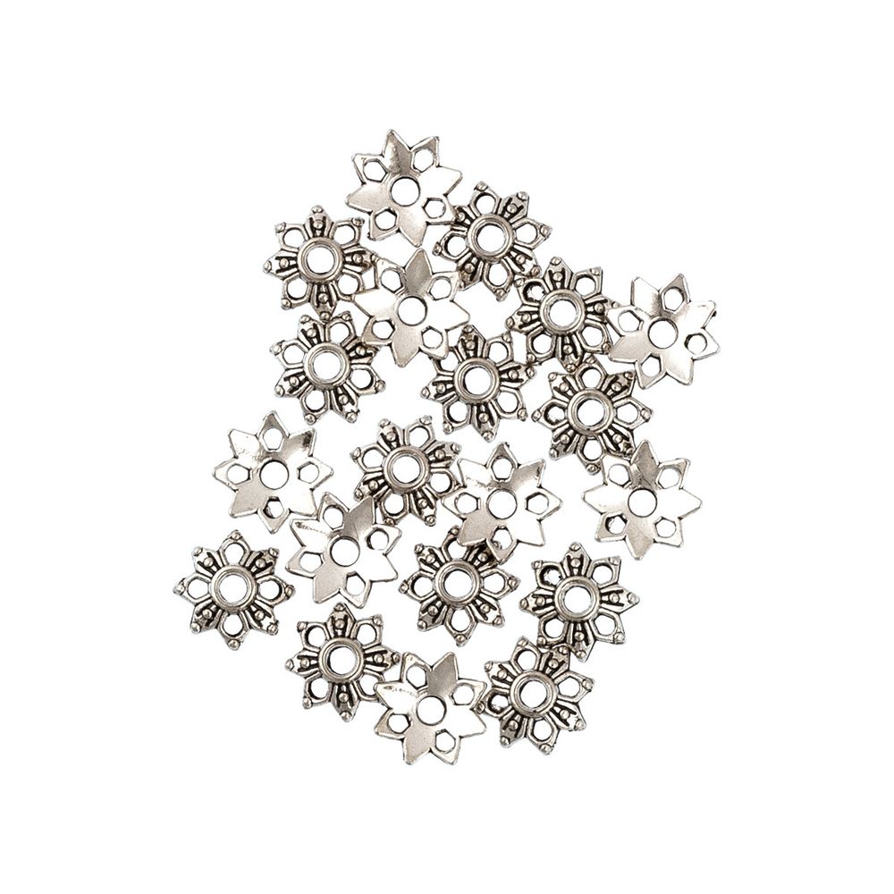 Розетки для бус 9 мм, 20 шт, 01 под античное серебро, Zlatka MFR-16