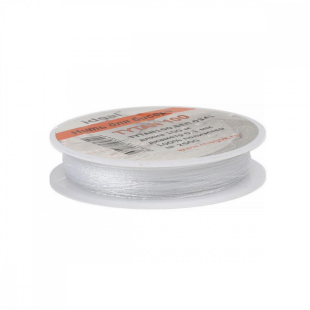 Нитки для бисера Tytan-100 (Ideal), 10х100 м, белая