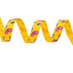 Лента репсовая (в рубчик) Бабочки 1 1,5см*22.86 м (желтый)