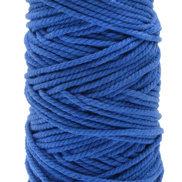Шнур круглый х/б ⌀4.0 мм / 100 метров, (бобина) (синий)