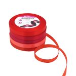 Набор атласных лент 5 цветов по 10.0 мм / 23 метра, красный микс