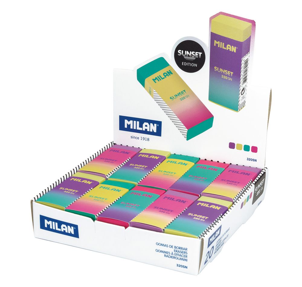 Ластик 320 SUNSET прямоугольный 61x23x12 мм, 20 шт, CPM320SN, Milan