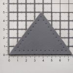 Заплатки пришивные из кожи, треугольник равнобедр., стор. 6см, с перфорацией, 2 шт, 100% кожа, 07 серый, 9902