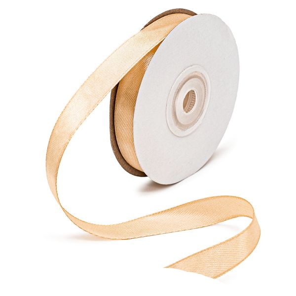 Лента атласная 1-сторонняя 12.0 мм / 22.86±1 метров, 054 золотисто-бежевый, Globus