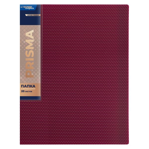 Папка с вкладышами 20 л. A4 600 мкм 20 мм, эффект 3D, 6 шт, рубиновый new EC211500126, Expert Complete EC211500126