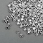 Бусины пластик ⌀6 мм, 500 г, цв.серебро, Magic4Hobby