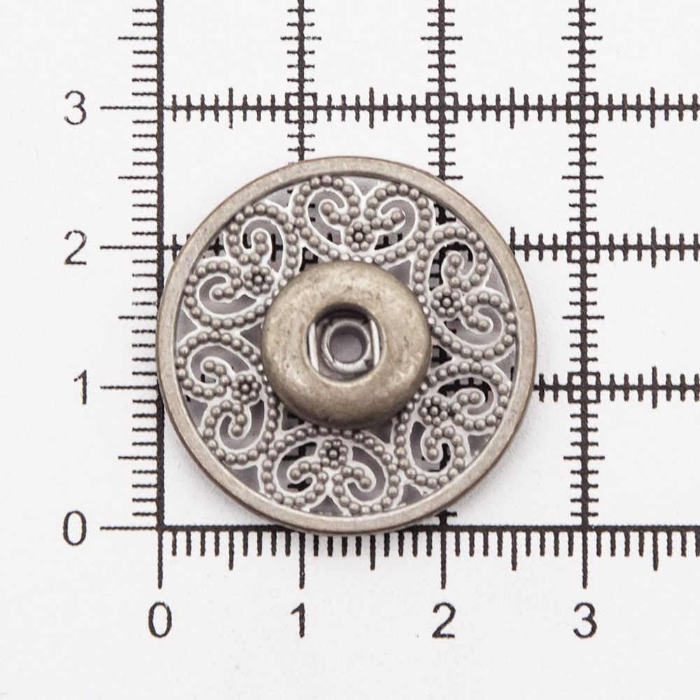 Кнопка пришивная металл ⌀27.0 мм, металл, White, уп.10 шт