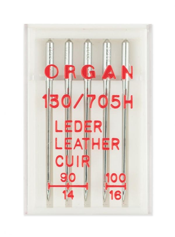 Иглы для швейных машин для кожи 130/705 H LL, №90(3), №100(2), 5 игл, 130/705.90-100.5.H-L, ORGAN