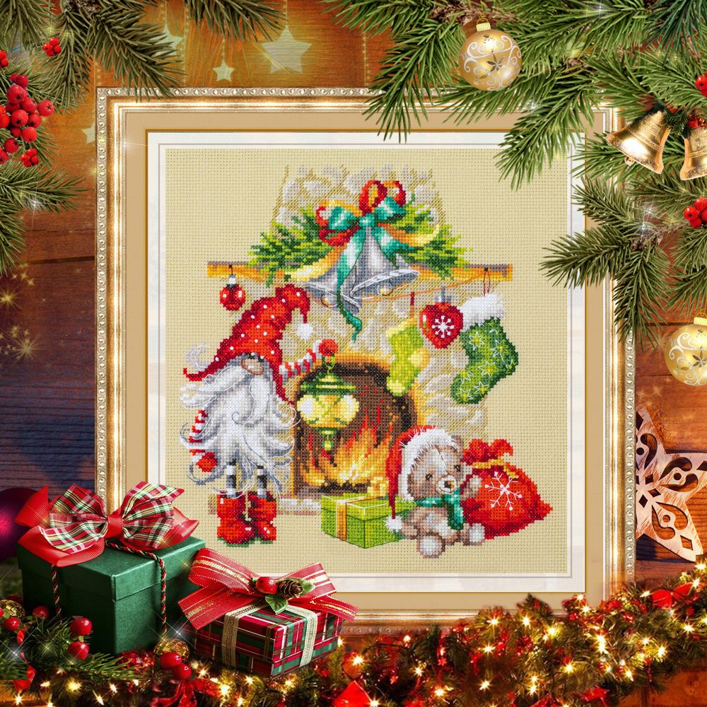 Набор для вышивания нитками Чудесная игла, В ожидании Рождества, 22х22 см