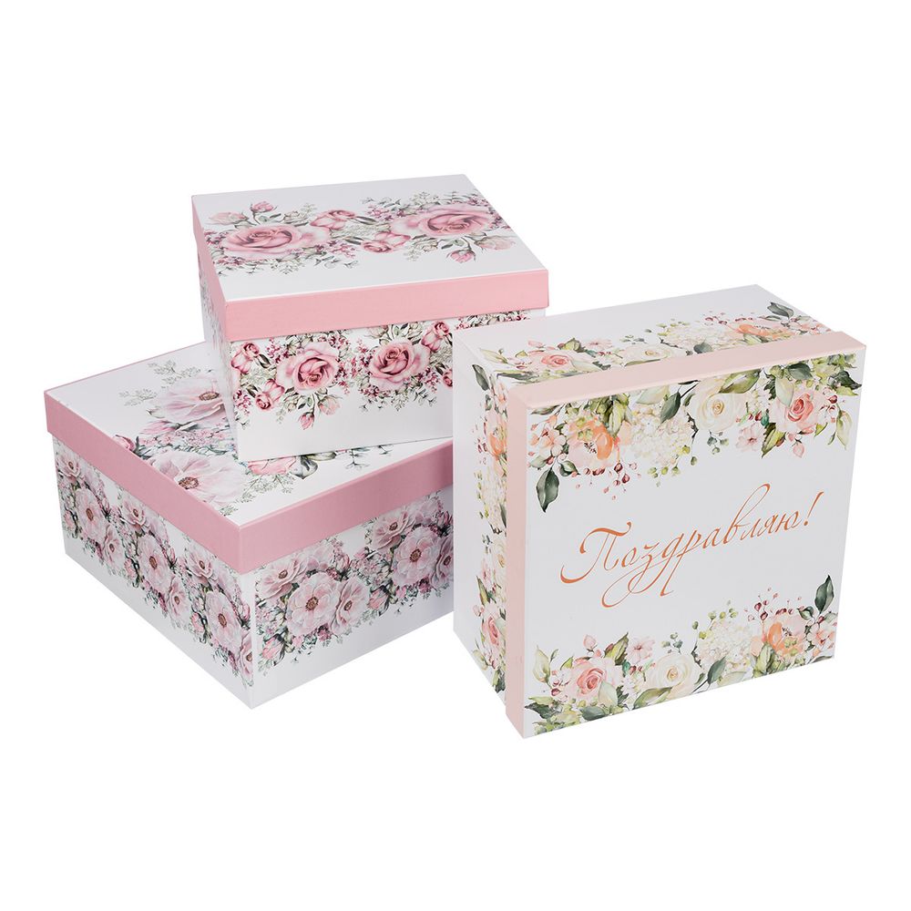 Набор подарочных коробок, 3 шт, 02 Цветы, Stilerra SBOX-S5-3