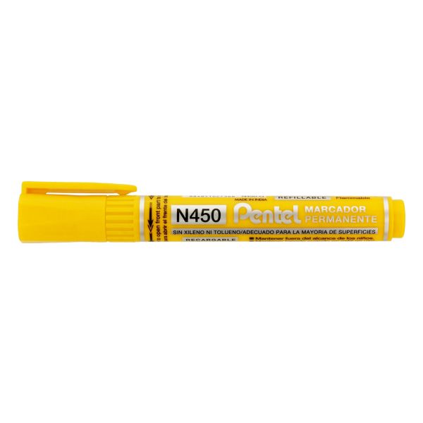 Перманентный маркер 4 мм, Extra Large Point, 12 шт, желтый, Pentel N450GG-3