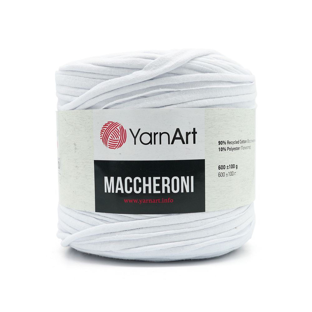 Пряжа YarnArt (ЯрнАрт) Maccheroni, 8х600г ± 100г, цв. 1 белоснежно-белый