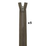 Молния трактор Т8 (8 мм) 2 зам., разъем., 85 см, 078 т.хаки, 5 шт