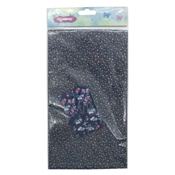 Ткань для рукоделия в наборе х/б с лентой 48х50см+1,5м (25684/25295 т.синий) 29488