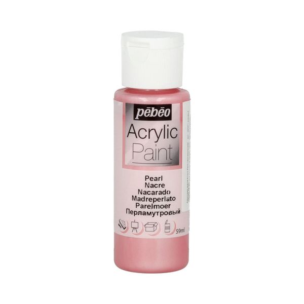 Краска акриловая декоративная перламутровая 59 мл, 097871 розовый, Pebeo