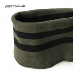 Подвяз (довяз) трикотажный 14.0х100 см, олива с черными полосами, двухслойный, 100% п/э, 5 штук