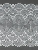 Кружево бельевое эластичное 195 мм / 2.7 м, 8034, цв.004 белый, Kruzhevo