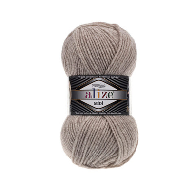 Пряжа Alize (Ализе) Superlana Midi / уп.5 мот. по 100 г, 170м, 152 бежевый меланж A