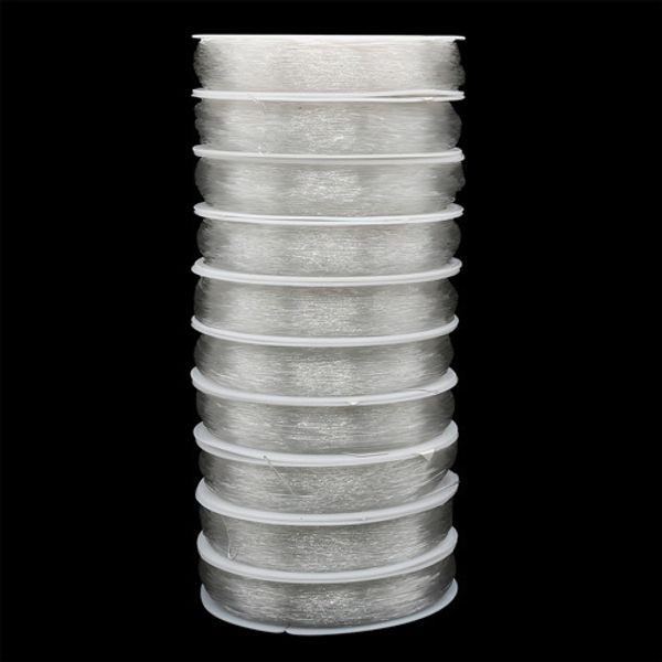 Нитки силиконовые для бисера, 0,6 мм, 25 м, цв.прозрачный матовый, 10 катушек